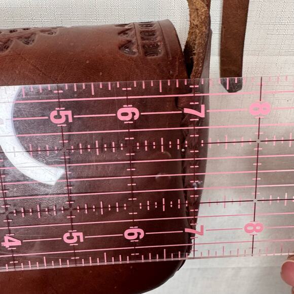 UNIQUE Tooled Leather Purse Crossbody Bag Satchel Mexican Western Cowgirl Boho - Picture 11 of 14